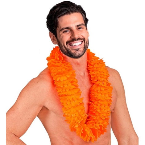 Ghirlanda hawaii portocalie deluxe - imagine 3