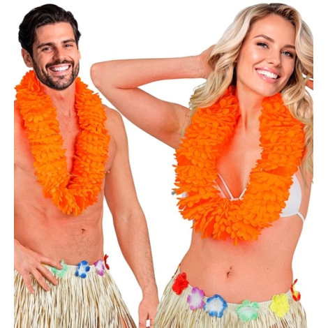 Ghirlanda hawaii portocalie deluxe - imagine 4
