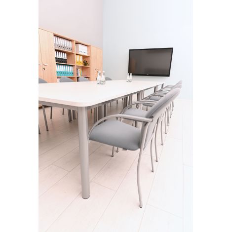 Scaun confortabil Conference Visa gri, inaltime sezut 47 cm, sala profesorala, sala de asteptare - imagine 3