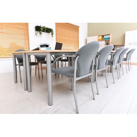 Scaun confortabil Conference Visa gri, inaltime sezut 47 cm, sala profesorala, sala de asteptare - imagine 6