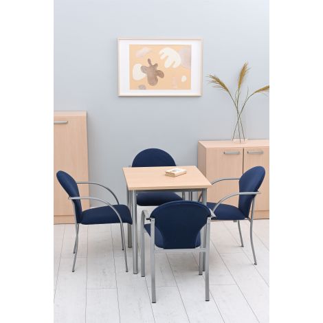 Scaun confortabil Conference Visa bleumarin, inaltime sezut 47 cm, sala profesorala, sala de asteptare - imagine 4