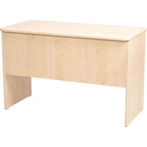 Birou catedra 120x60x76 cm, colturi rotunjite, 3 sertare laterale, unul cu incuietoare, culoare artar - imagine 2