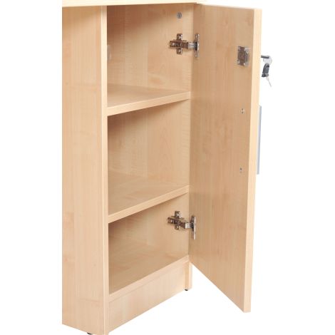 Birou catedra 120x60x76 cm, colturi rotunjite, 1 corp lateral dreapta cu incuietoare, culoare fag - imagine 3