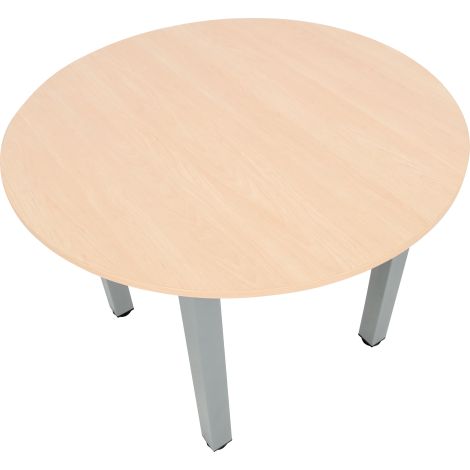 Masa rotunda, diam 100 cm, inaltime 76 cm, culoare artar, scoala, sala asteptare - imagine 2