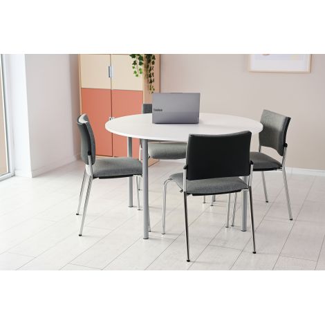 Masa scolara rotunda ML blat alb, 120 cm diametru, mas 6, inaltime 76 cm - imagine 2