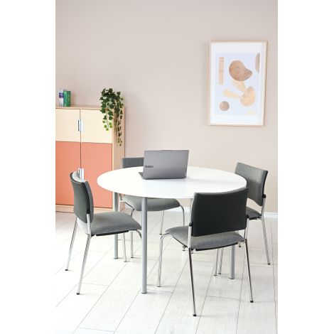 Masa scolara rotunda ML blat alb, 120 cm diametru, mas 6, inaltime 76 cm - imagine 3