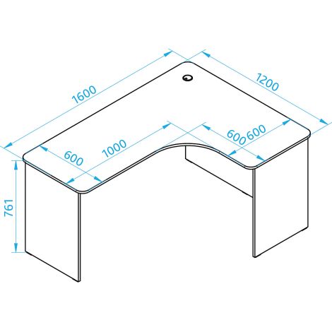 Birou de colt stanga, pentru profesor, invatator, culoare artar, 160 x 120 x 76 cm - imagine 6