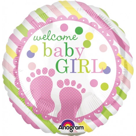 Balon Folie Welcome Baby Girl 45 Cm