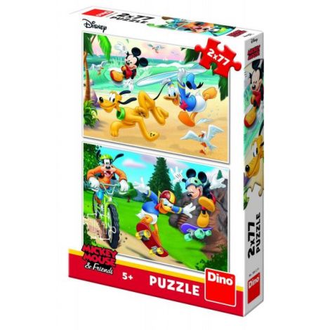 Puzzle 2 in 1 – mickey campionul (77 piese) DinoToys