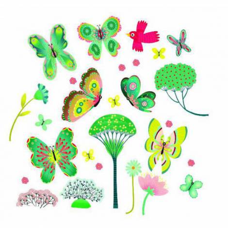 Abțibilduri Djeco Pentru Fereastră, Fluturi În Grădină imagine