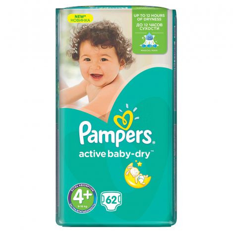 Scutece Pampers 4 Active Baby 9-20kg (62)buc
