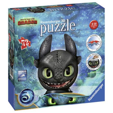 Puzzle 3D Toothless, 72 Piese