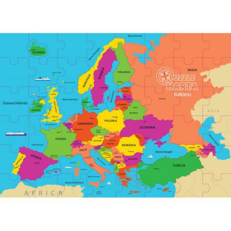 Puzzle geografic – harta europei (69 piese) DinoToys