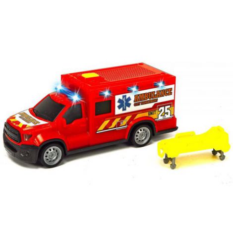 Masina Ambulanta Dickie Toys City Ambulance Unit 25 Cu Accesorii imagine