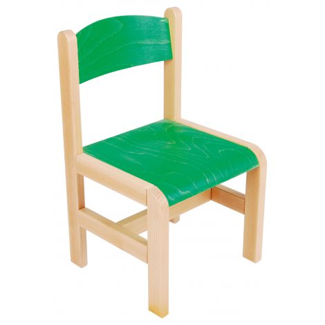 Scaun verde din lemn masura 2 pentru gradinita