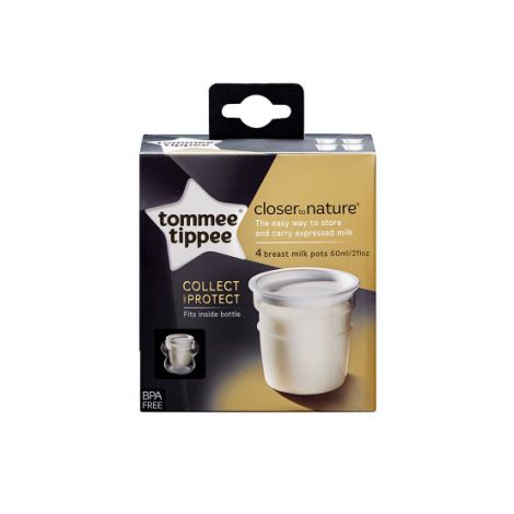 Recipiente De Stocare Lapte Matern, Tommee Tippee, 4 buc ookee.ro