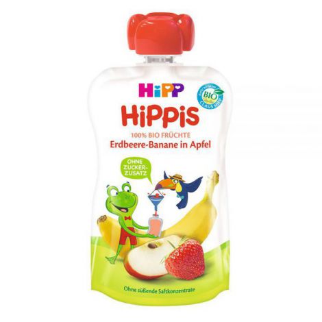 Piure HiPP Hippis mar, capsuni, banana 100g Hipp