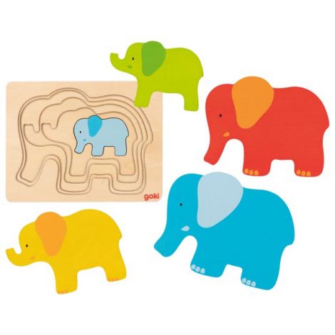 Puzzle Stratificat Elefantii imagine
