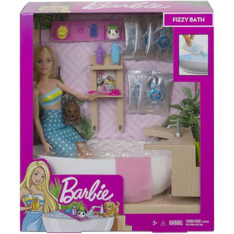 Barbie Set Cu Papusa O Baie Relaxanta Mattel