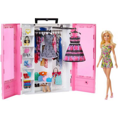 Set Barbie By Mattel Fashion And Beauty Dulap Cu Haine Si Papusa imagine