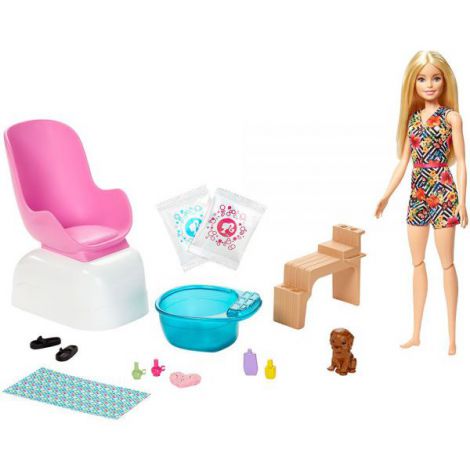 Set Barbie by Mattel Wellness and Fitness Salonul de unghii Barbie