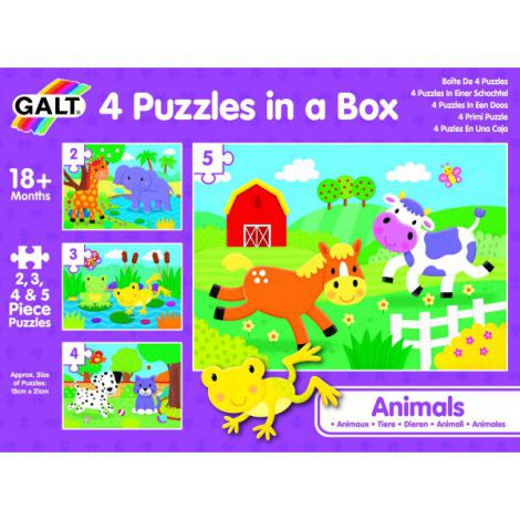 Set 4 puzzle-uri - animalute (2, 3, 4, 5 piese)