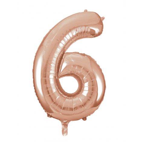 Balon folie cifra 6 roz - marimea 158 cm