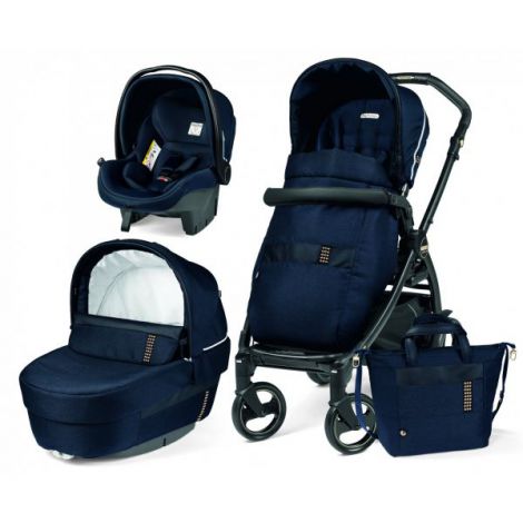 Carucior 3 In 1, Peg Perego, Book 51, Black and Gold, Rock Navy ookee.ro