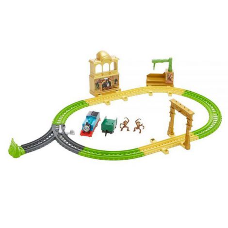 Set Fisher Price by Mattel Thomas and Friends Monkey Palace cu sina, vagoane si locomotiva motorizata Fisher-Price