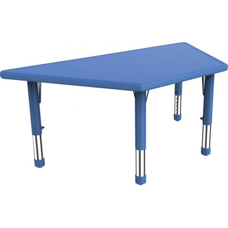 Masa trapezoidala reglabila din plastic pentru gradinita, 40-60 cm, albastru