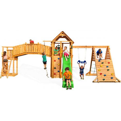 Complex de joaca din lemn pentru 19 copii Fungoo Fun Gym