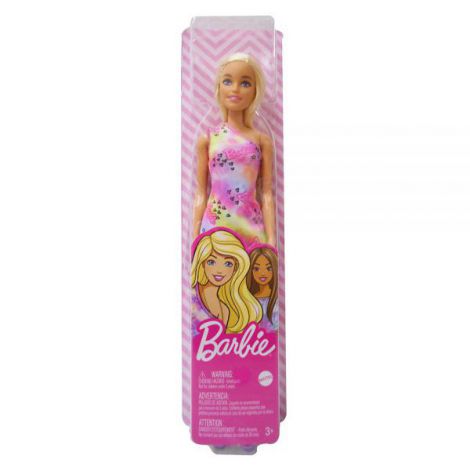 Papusa Barbie Cu Parul Blond Cu Rochita Inflorata - 0
