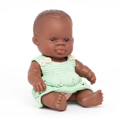 Papusa bebelus educativa 21 cm Fetita africana
