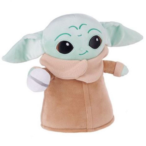 Jucarie din plus Baby Yoda cu minge, Star Wars, 28 cm