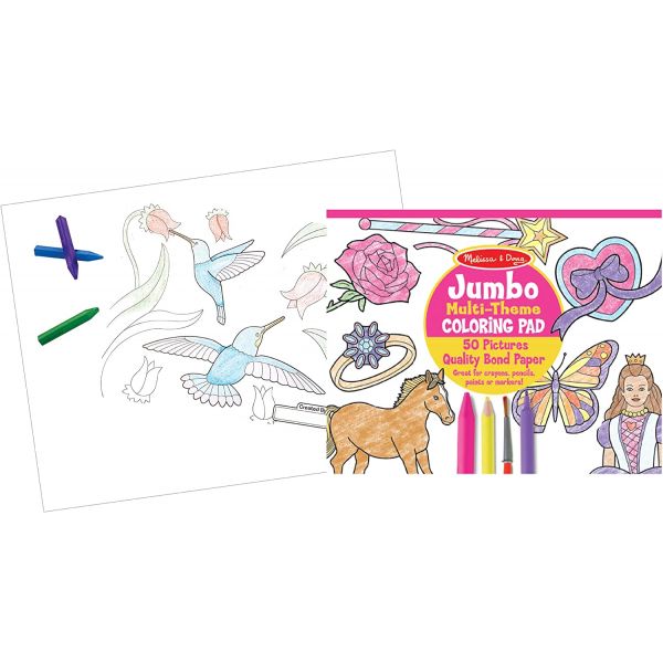 Caiet Jumbo Cu Desene Pentru Colorat Roz Melissa&Doug 4225