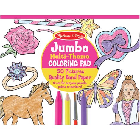 Caiet jumbo cu desene pentru colorat roz Melissa&Doug 4225
