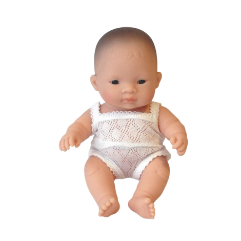 Miniland - Baby asiatic (fata) Papusa 21cm