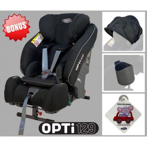 Scaun auto Klippan OPTI129 i-Size Rearfacing 125 cm/32 Kg Freestyle + parasolar + suport pahar + semn Child on Board cadou!