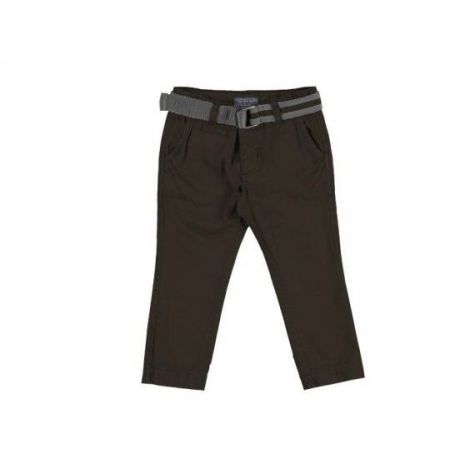 Pantaloni maro din doc si curea textila (4533), 6 ani / 116 cm