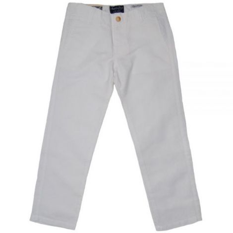 Pantaloni albi din in (3527), 5 ani / 110 cm
