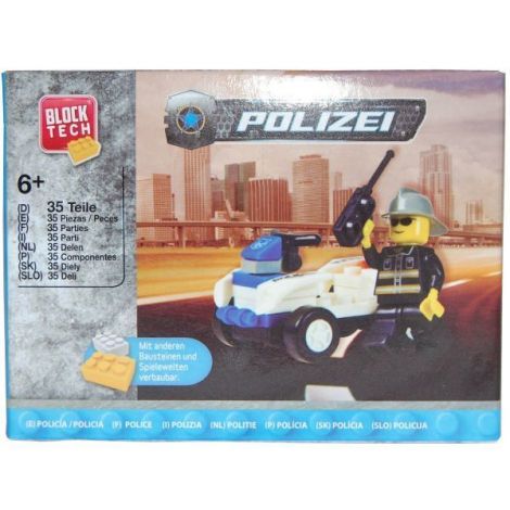Jucarie de construit masina de politie, 35 piese, BlockTech
