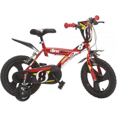 Bicicleta copii 14inch, pentru copii 4-7 ani, pro-cross rosu 143GLN-06-RE Dino Bikes