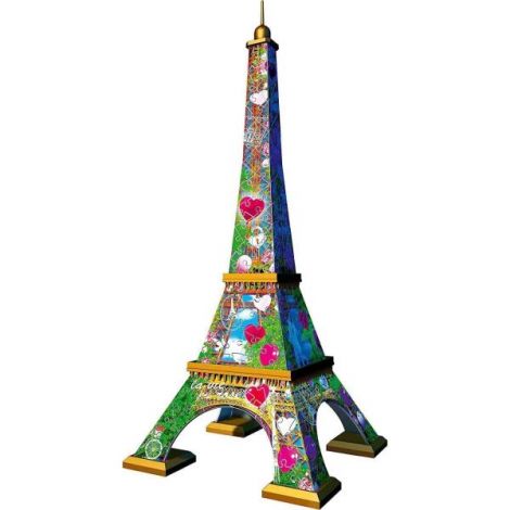 Puzzle 3D Turnul Eiffel Cu Inimioare, 216 Piese