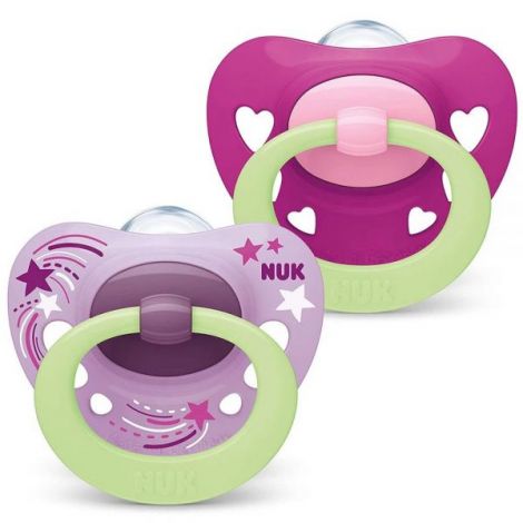 Suzeta Nuk Signature Night Silicon M3 Mov 18-36 luni Set 2 Bucati