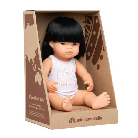 Miniland - Baby asiatic (fata) Papusa 40cm