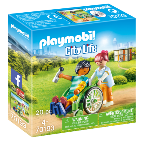 jucarie PACIENT IN SCAUN CU ROTILE Playmobil CITY LIFE 70193