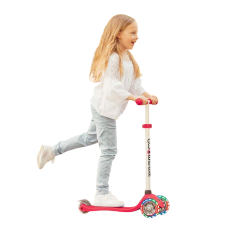Trotineta globber primo cu lumini, pliabila , culoare roz