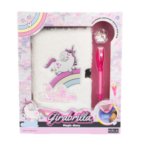 Jurnal secret Girabrilla ,   Unicorn magic - pix cu cerneala invizibila si lacat