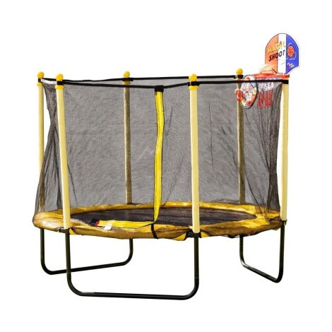 Trambulina Chipolino Sporty 140 cm cu cos baschet yellow