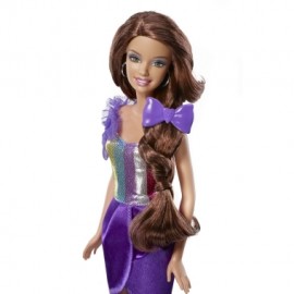 Papusa Barbie Mov si accesorii pentru coafat Barbie